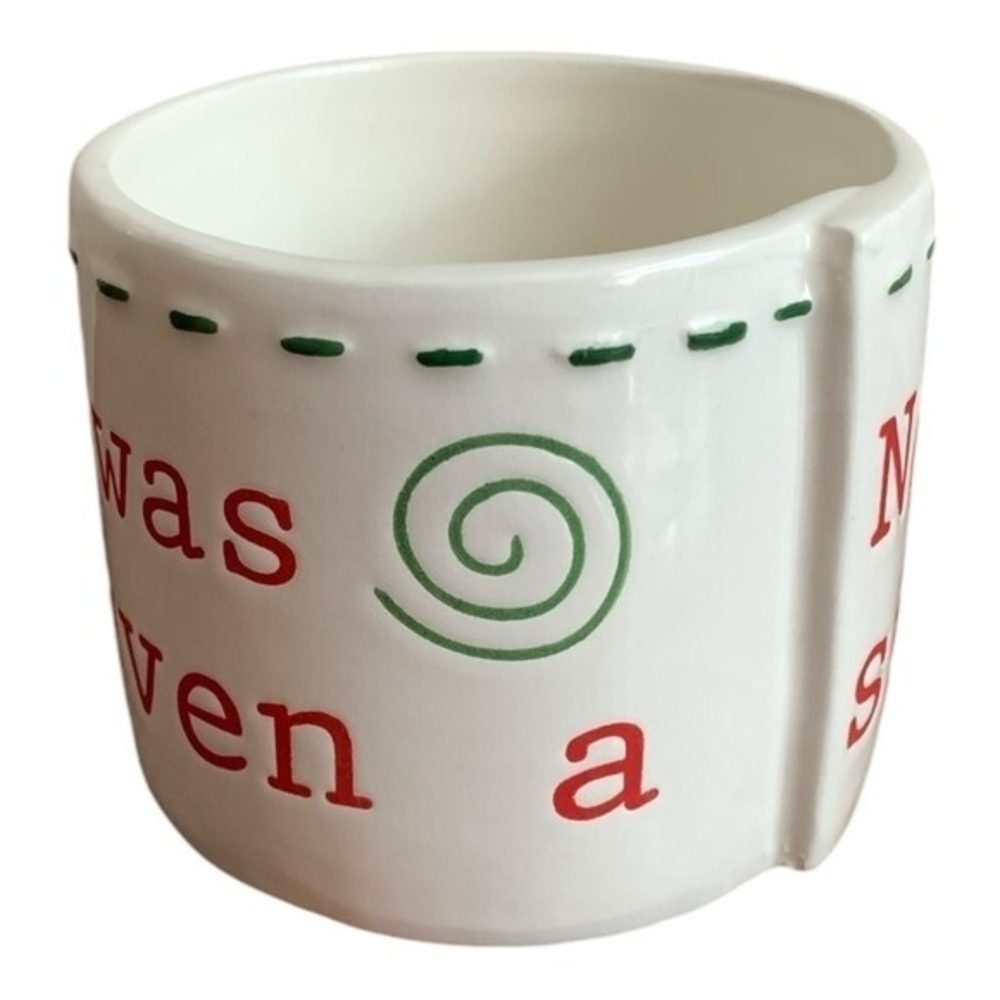 MUD PIE Ceramic Dip Cup Embossed Mouse Design 3" White Red Green Collectible - Picture 5 of 6